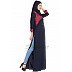 Designer long Kurti - Blue-Red Designer long Kurti - Blue-Red